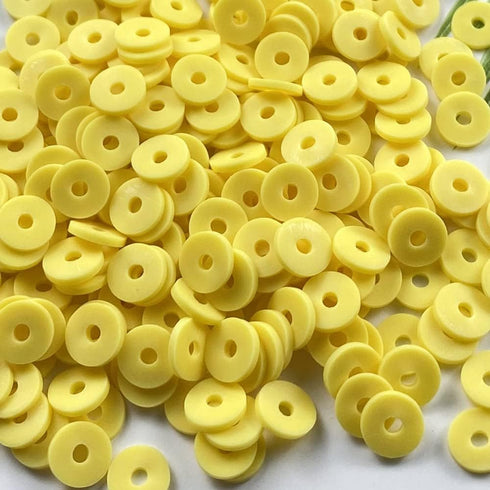 Honkoolly 4000 Pieces Yellow Polymer Clay Beads Heishi Beads for DIY Jewelry Making Bracelets Necklace Earring,6mm...