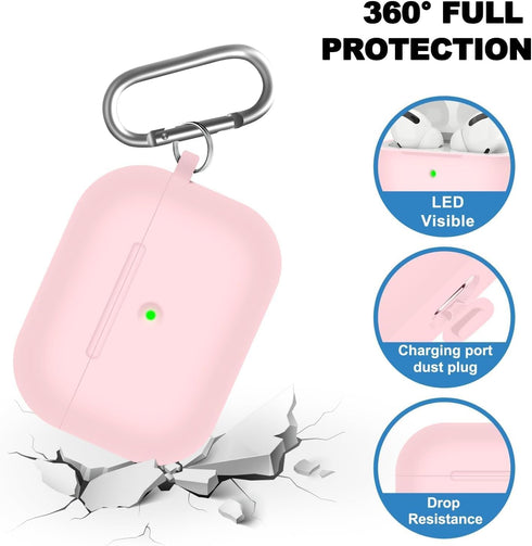 AirPods Pro Case Cover, Soft Silicone Case with Cleaner Kit, Light Pink......