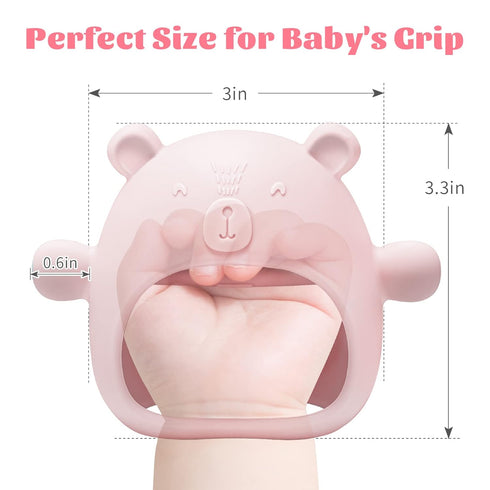 Silicone Baby Mitten Teething Chew Toy for Babies 3-6 Months 6-12 Months, Anti-Drop Teether Glove BPA-Free for Girls and Boys Sucking Biting Needs...