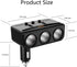LIHAN 3 Socket Cigarette Lighter Adapter, Car Charger Plug Splitter with Dual USB Ports, 12V/24V Meter Monitor, Compatible with iPhone, LG, HTC, S...