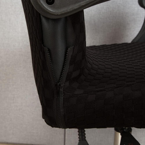 Office Chair Slipcovers Stretchy Polyester Jacquard Computer Chair Cover (No Chair) (Black, M)...