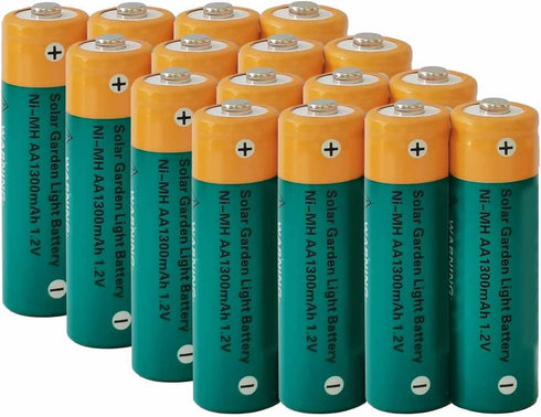 KINSUN NiMH AA 1300mAh 1.2V Rechargeable Batteries for Outdoor Solar Garden Lights Landscape Path Lights Yard Lights (16 Pieces)...