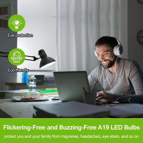 LED Light Bulb, 80 Watt Equivalent A19 LED Bulb, 12W 6500K Daylight White Non-Dimmable E26 Medium Base Light Bulbs for Home Bedroom Kitchen Living...