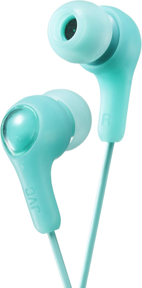 JVC Gumy in Ear Earbud Headphones, Powerful Sound, Comfortable and Secure Fit, Silicone Ear Pieces S/M/L - HAFX7G Green...
