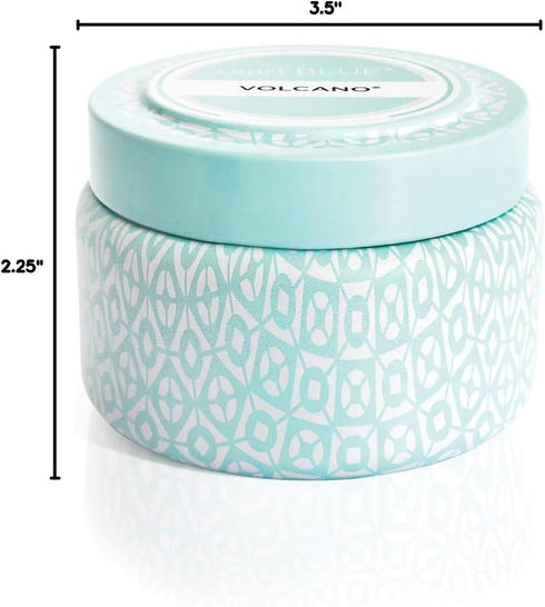 Capri Blue Volcano Printed Travel Tin Jar Candle - Luxury Candle with a Long Lasting Soy Wax Blend - Scented with Tropical & Fruity Fragrance (Aqu...