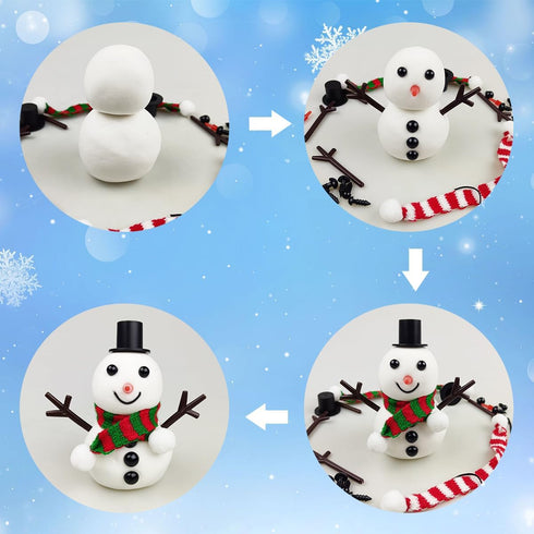 QINGQIU DIY Your Own Snowman Kit Molding Clay Build a Snowman Crafts Toy for Kids Boys Girls Christmas Stocking Stuffers Gifts...