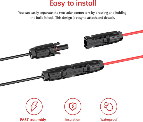 Solar Panel to DC 8MM Adapter,14AWG 6FT Solar Connector to DC 8MM Male Converter Cable with DC 5.5×2.5mm Converter for Portable Power Station Sola...
