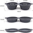 SLSON Collapsible Dog Bowls,Integrated Molding Dog Double Bowl No Plastic Rim 2 in 1 Foldable Pet Food & Water Bowl Cat Feeder Dish for Walking,Hi...