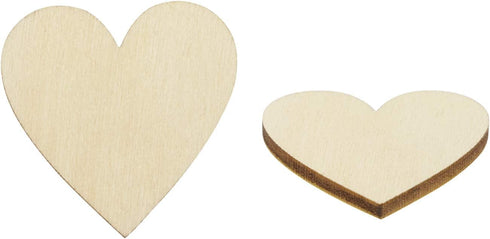 Shapenty Unfinished Wooden Hearts Bulk Blank Wood Slices Discs DIY Craft Cutout Pieces for Wedding Guest Signing Book Frame Album Valentine Christ...