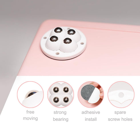 Self Adhesive Wheels 4pcs Mini Swivel Adhesive Caster Wheels Self-Adhesive Caster Sticky 360 Degree Rotary Stainless Steel Casters for Small Appli...