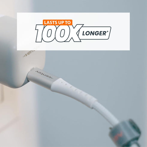 Ventev - ChargeSync Alloy USB C to Apple Lightning Cable 4ft | Fast Charging & High-Speed Data Transfer | Durable Construction | Compatible with i...