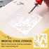 FINGERINSPIRE Metal Fairy Stencil 6.14 inch Square Single Horn Horse Scrapbooking Drawing Stencils Stainless Steel Mermaid Painting Stencils for E...