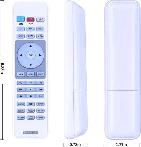 PZL Replacement Remote Control for BenQ Digital Projector HT2050A W1050 HT1070A TH670 HT2050 HT4050 W1350 W2000 HT3050 HT1085ST W3000 W1050S HT107...