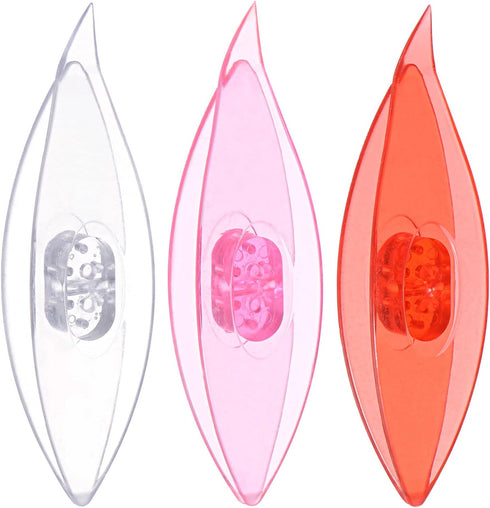 HARFINGTON 3pcs Tatting Shuttles 77x21x11mm Colorful Plastic Shuttles for Lace-making DIY Hand Craft Tool Knitting Arts Supplies Pink Red Transpar...