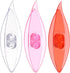 HARFINGTON 3pcs Tatting Shuttles 77x21x11mm Colorful Plastic Shuttles for Lace-making DIY Hand Craft Tool Knitting Arts Supplies Pink Red Transpar...