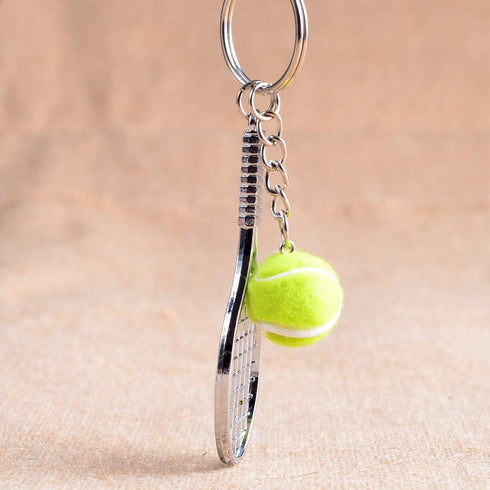 Tennis Keychain Mini Metal Tennis keychains Cute Tennis Racket Ball Keychain Perfect Gifts...