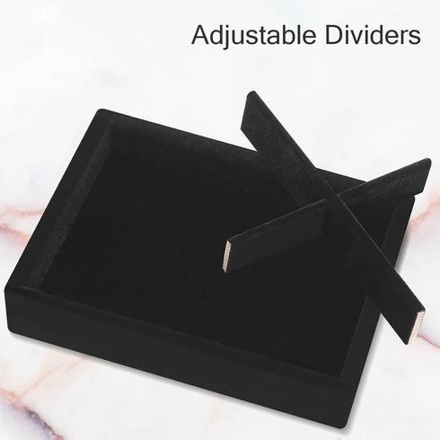 DesignSter Small Jewelry Tray-Ring Organizer 2PCS Premium Velvet Rings Earrings Display Tray Storage Insert Holder for Jewelry Box, Drawer, Dresse...