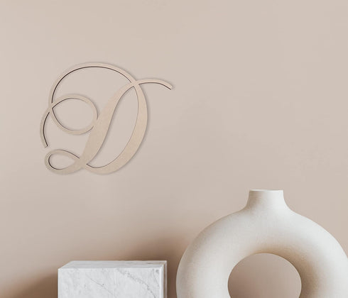 Jess and Jessica Cursive Wooden Letter D, for Front Door, for Above Crib, for Nursery...