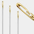 (60 Gold Needles) Easy Self-Threading Needles Kit for Hand Held Sewing, Large Eye Pre-Threaded Threader & Holder Storage Device for Embroidery Qui...