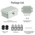 LeMotech Electrical Box, IP67 Waterproof Hinged Cover Stainless Steel Latch Junction box, ABS Plastic Electrical Enclosure with Mounting Plate,Wal...
