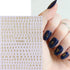 Letters Nail Art Stickers English Alphabet Nail Decals 3D Self-Adhesive Metallic Gold Silver Nail Sticker Black White Letter Nail Art Supplies for...