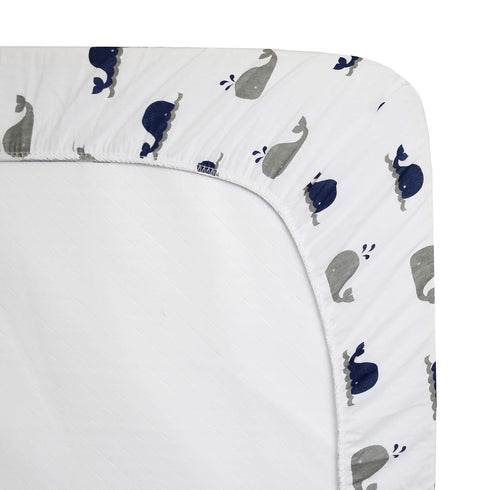 American Baby Company 100% Natural Cotton Fitted Pack and Play Sheet 39" x 27" - Soft & Breathable Pack N Play Sheet for Playpen, Playard & Mini C...