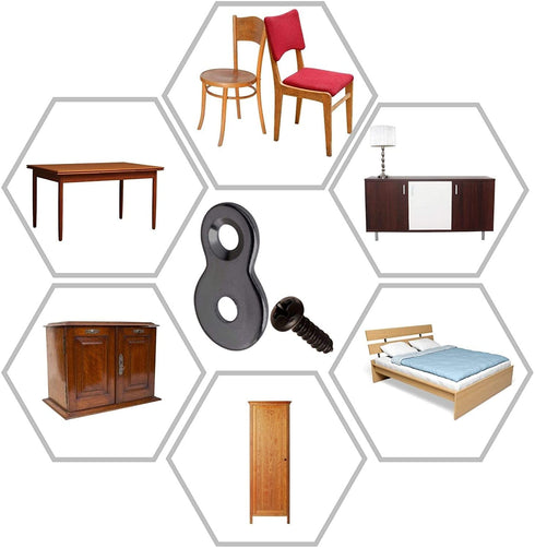 Figure 8 Fastener, Heavy Duty Table Top Fasteners, Desktop Clips Tabletop Connector Bracket (Black) (20) (20)...