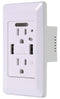 EG-U205 High Speed Dual USB Share 4.2A Charger with 15A Tamper Resistant Wall Receptacle 2 Outlets Band Panel/Night Light White ETL Listed...