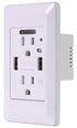 EG-U205 High Speed Dual USB Share 4.2A Charger with 15A Tamper Resistant Wall Receptacle 2 Outlets Band Panel/Night Light White ETL Listed...
