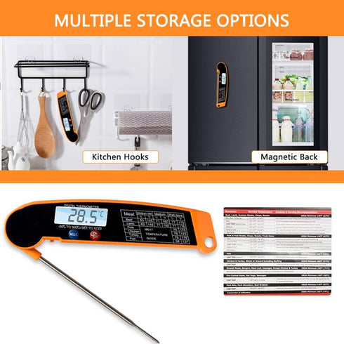Meat Thermometer with Backlight & Calibration. Best Waterproof, Oversized Screen Digital Instant Read Candy Thermometer for Kitchen, Outdoor Grill...