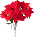 Juvale 4 Pack Poinsettias Artificial Christmas Flowers - Lifelike Red Poinsettias with Velvety Petals for Holiday Decor, Wreaths, and Centerpieces...