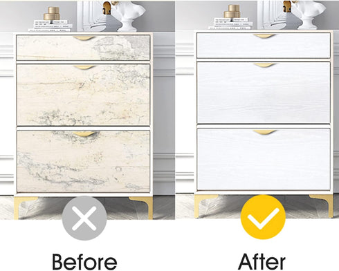 Arthome White Wood Contact Paper,11x100 inch Self Adhesive Wallpaper Waterproof Gloss PVC Vinyl, Oil Proof,White Wood Vinyl Paper for Furniture Co...