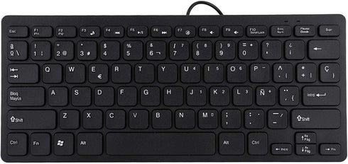 Demeras Ultra-Thin Wired Keyboard Portable Mini Spanish Keyboard USB Interface 78 Sensitive Keys for Desktop Computer...