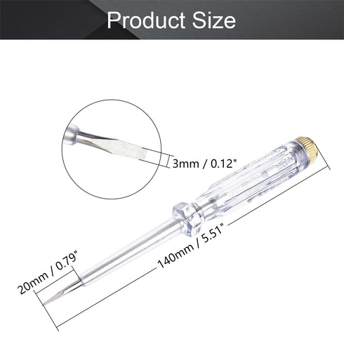 Fielect 3pcs Tester Screwdriver, Voltage Tester Light Circuit Tester Electric Test Pen Screwdriver AC100-500V Clear...