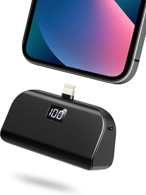 Mini Portable Charger for iPhone with Built in Cable, 4,800mAh Small Power Bank Fast Charging, Compatible with 14/14 Pro Max/13/13 Pro Max/12/12 P...