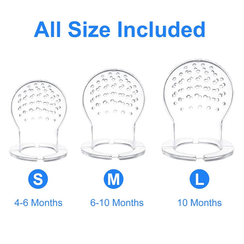 Food Feeder Baby Fruit Feeder Pacifier (3 Pcs) with 6 Different Sized Silicone Pacifiers 2 PCS Silicone Baby Food Dispensing Spoon 90ML with 2 Bab...
