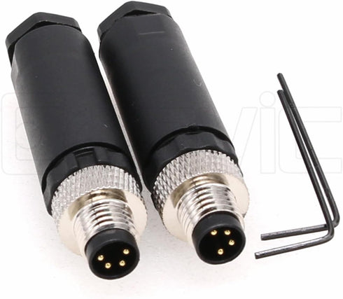M8 4 Pin Male A Code Plug Industrial Circular Sensor Connector Aviation 8mm Waterproof IP67 Connector 2PCS...