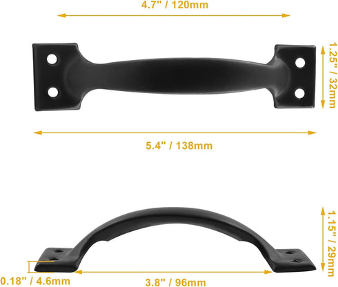 20 Pcs Black 5.5 Inch Barn Door Handles Vintage Gate Handles, Cabinet Handle Pulls Large Gate Pulls for Kitchen Cupboard Furniture Drawer Cabinet ...