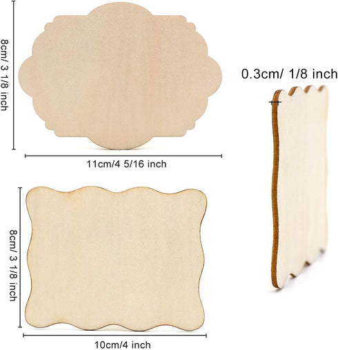 Unfinished Wood Ornaments, PETUOL DIY 32pcs 4x3in Creative Irregular Blank Wood Natural Slices for DIY Crafts, Painting, Wood Burning, Writing, Ph...