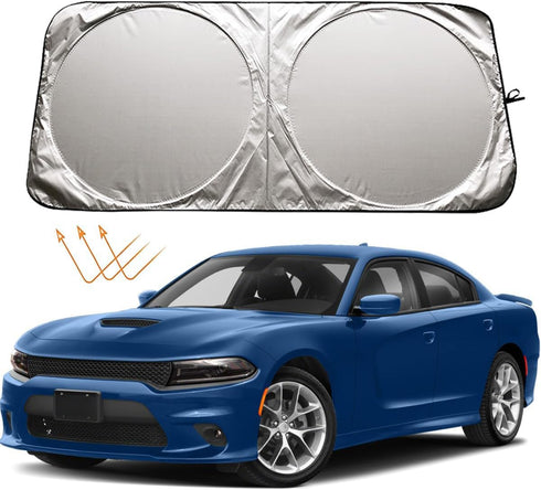 Windshield Sun Shade for Dodge Charger 2011-2024 Challenger 2008-2024 Journey 2009-2020 Accessories, Car Front Window Sunshade Sun Visor Shield fo...