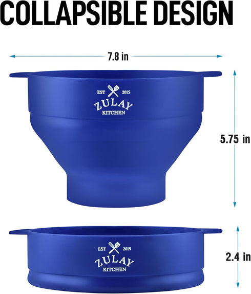 Zulay Kitchen Large Microwave Popcorn Maker - BPA-Free Silicone Popcorn Popper - Microwave Collapsible Bowl With Lid - Family Size Microwave Popco...