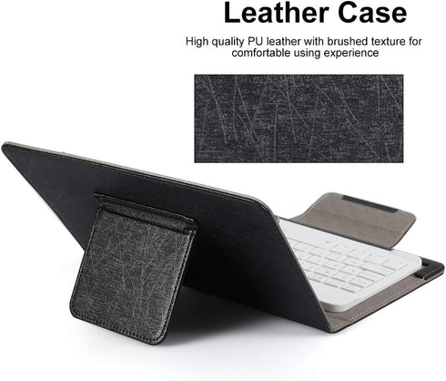 Bluetooth Wireless Keyboard with PU Case Cover for Android/for iOS Smartphone,Bluetooth Keyboard with Flip Case and Stand for 9.7''-10.1'' Windows...