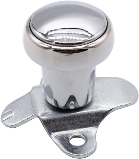 1 PC SHLPDFM Chrome Steering Wheel Spinner Suicide Knob Polished Aluminum Steering Wheel Spinner 70108 Universal Fits for All Vehicles Like Cars T...
