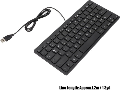 Yoidesu Wired Keyboard, TT-A01 78 Keys USB Keyboard Mute Ultra Thin Mini Russian/French/German Keyboard for PC Laptop Desktop Computer (German)...