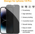 pehael [2+2 Pack iPhone 14 Pro Privacy Screen Protector with Camera Lens Protector Full Coverage Anti-Spy Tempered Glass Film 9H Hardness Upgrade ...