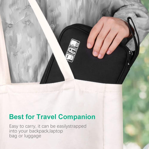 HCFGS Electronics Organizer Travel Case,Cord Organizer Travel,Tech Bag,Waterproof Electronics Organizer for Hard Drives, USB Cables,Flash Drive,Ph...