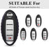 QBUC for Nissan Car Key Cover, 3 4 5 Button Case Key Fob Cover with Key Chain, Replacement Key Fob(Black)...
