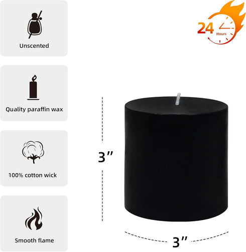 Zest Candle Pillar Candle, 3 by 3-Inch, Black...
