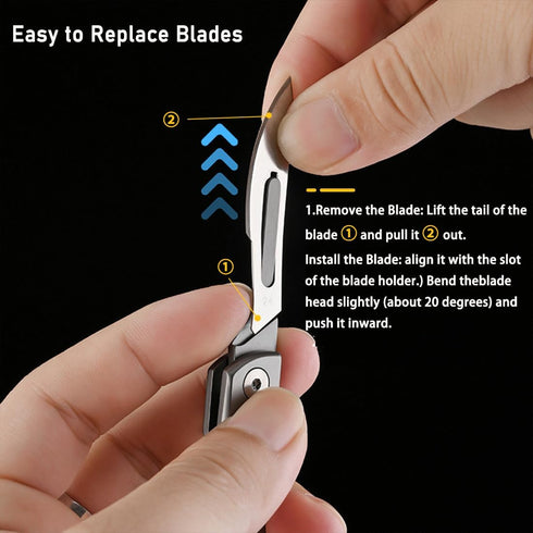 Folding Scalpel Knife with 10pcs #24 Replaceable Blades, Small Pocket Knife for Men with Bottle Opener, EDC Utility knife, Slim Razor Knife, Surgi...