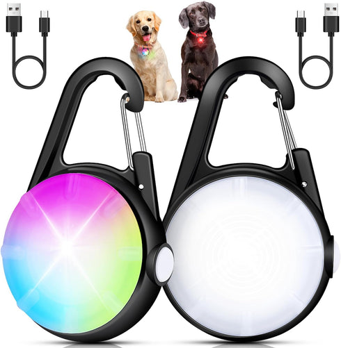 Dog Lights for Night Walking, 2 Pack 4 Modes Dog Collar Light, Rechargeable Dog Walking Light for Nighttime Clip On, IP68 Waterproof Safety Light ...